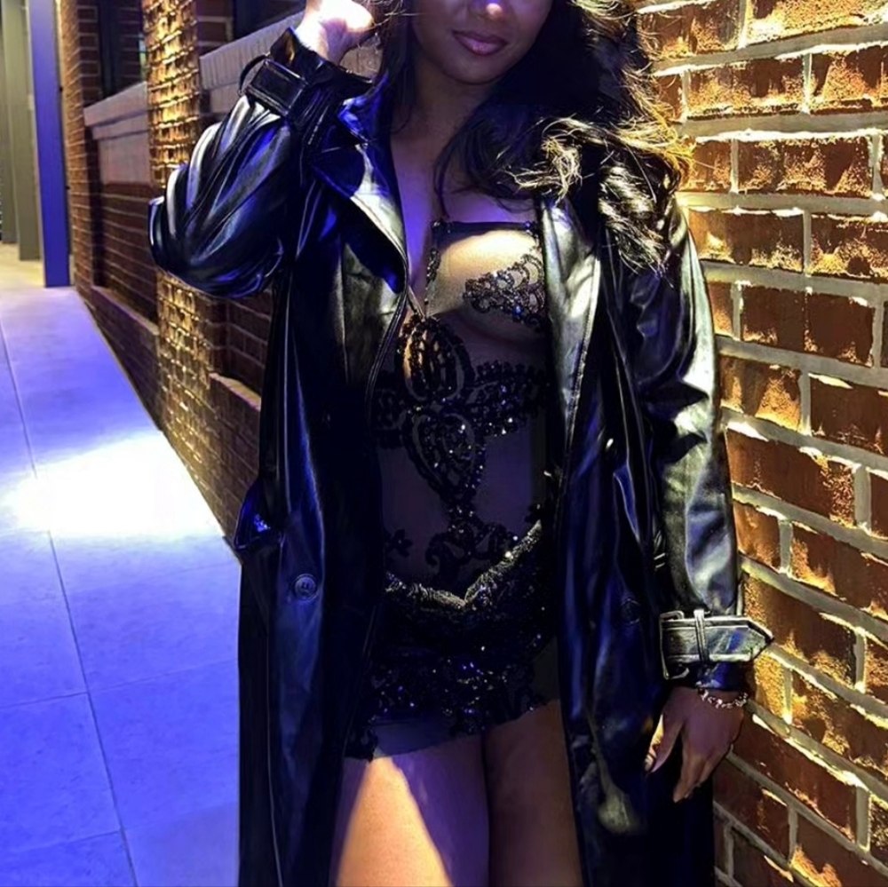 Women's Black Mesh Bodysuit